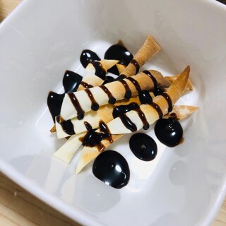 餃子の皮で★パリ焼きチョコレートソース